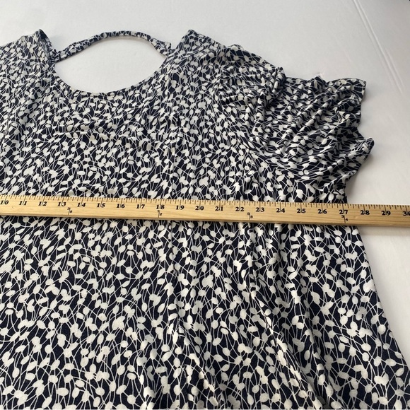 LANE BRYANT Black White Ditsy Floral Top Back Keyhole PLus Size 34/36 rayon Used - Picture 8 of 14